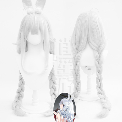 taobao agent Xiaoyao Blue Blue Line Vicious COS Wig Rabbit Bunny Bian Double Twist Black COSPLAY White Wig
