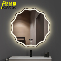 Special-shaped light transparent LED smart bathroom mirror Wall Wall bathroom mirror with light luminous anti-fog makeup mirror