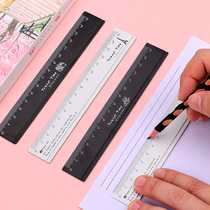 Giant simple multifunctional ruler 15cm travel time aluminum ruler silver black measurement ruler long ruler childrens scale school supplies metal texture straight ruler student stationery