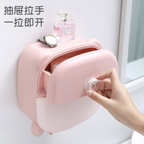 Punch-free creative waterproof tissue holder Toilet paper box Toilet tissue box Toilet toilet paper rack pumping paper box