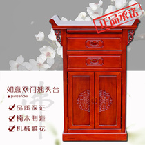 Xin factory straight for Buddha Hall solid wood red sandalwood Double Door Coincidentally table for table Shentai Buddha niche round-through process