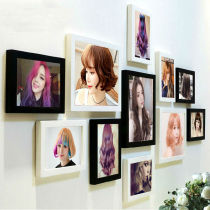 Hairdressing photo wall decoration frame barber shop hairstyle combination creative background frame wall hanging wall hair salon photo wall