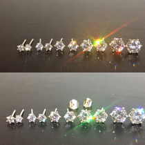 Not easy to fall color super shiny with fire color overall S925 pure silver Six-claw water drill single drill zircons anti-allergy