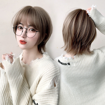 The ghost ghost home ゛ wig female short hair full head cover short straight hair age reduction wave head round face playful short hair shape