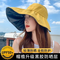 Japan vinyl fisherman hat Outdoor travel hat Womens summer large eaves anti-UV sun visor folding sun hat