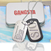 Spot black street GANGSTA dog tag COS parkri surrounding necklace gangster military brand evening race S 0