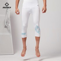 Quasi seven points leggings Sports Basketball fitness competition splicing elasticity 7 points compression pants running training base