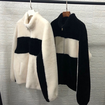 Imported wool particles of wool cut fur a handsome mens lamb coat collided fur coat