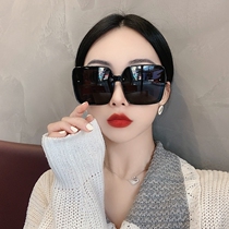 Large frame square black polarized sunglasses womens face small fashionable street shot sunglasses shade tide glasses Korean version of the simple