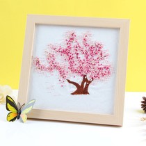 Handmade diy embroidered cherry tree material package European printing belt embroidery timeless variety of frame selection New