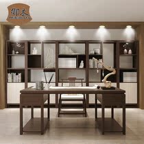 Solid wood desk new Chinese writing calligraphy and painting table Zen table Study Office computer table and chair set combination boss table