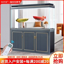 Fish tank living room large 2021 New light luxury porch floor filter high end intelligent aquarium partition cabinet screen