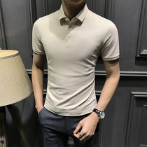 2022 Summer short sleeves Polo shirt for mens new business turtlenecks T-shirt casual ice-silk compassionate blouses mens clothing
