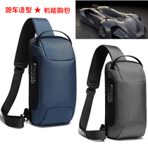 Sports Car Styling USB Chest Bag Mens Theft Waterproof Casual Single Shoulder Diagonal Satchel Street Tide 7 9 Inch Flat Bag