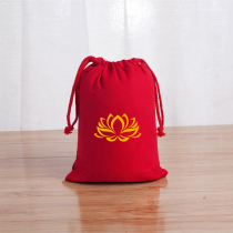 Nest Thickened Red All-cotton Canvas Bag Lotus Tug Bag Closeout Bag Storage Bag Collection Bag Customizable Diy