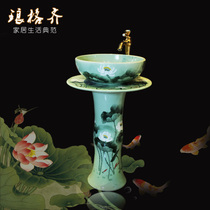 Art column basin wash basin integrated basin balcony Ceramic column washbasin toilet floor standing column Basin