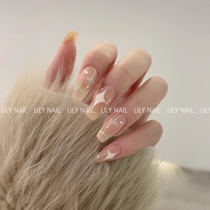 Lilynail Little red book Silver platinum stars nude pink glitter diamond Bride pregnant woman removable custom wearable armor piece