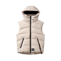 Li Ning down vest women sports fashion series casual hooded loose autumn knitted top AMRP006