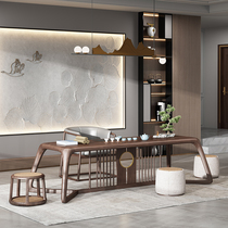 Aesthetics Faction New Chinese Tea Table Chair Composition Solid Wood Office Kung Fu Tea Terrace Meditation Log Tea Table Tea Table Tea Table