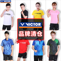 Clearance VICTOR VICTOR victory badminton suit mens and womens short-sleeved shorts quick-drying breathable summer sports top