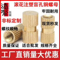 B-type blind hole single-pass copper inlay Copper embedded parts Knurled copper nut injection copper inlay M3M4M5M6M8