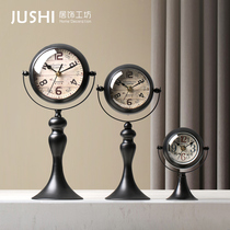 Retro industrial wind desktop clock desktop decoration table clock pendulum personality creative bedside student silent clock
