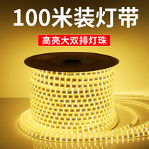 100 m led light strip whole roll home living room ceiling outdoor waterproof engineering lighting decoration white light with strip