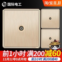 3 TV sockets international electrical board 86 type switch socket panel household one TV cable TV