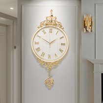 American light luxury style European French swing wall clock silent living room dining room bedroom home decoration hanging watch clock