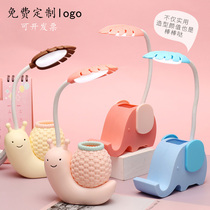 Student Eye Protection Table Lamp LED Charging Dorm Bedroom Bed Headlights Kindergarten Children Creative Gift Customised Cartoon