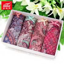 4 bars of Funny Come Ladies All-net yarn Underpants Speed Dry transparent Sexy Seamless Lace Mid Low Waist Flat Corner Pants Summer