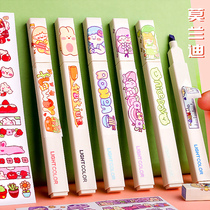Collector soft head highlighter Morandi color light system marker pen students use color pen to take notes special set rough key marker pen color light stationery eye protection small artifact