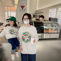 abao closet pro-son dress blouse baby foreign gas loose jacket Korean version daughter mom loaded with printed parent-child clothing