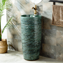 Carved column Wash basin One-piece wash basin Floor-to-ceiling outdoor basin Courtyard small apartment bathroom column basin