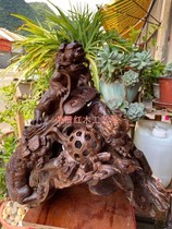 Vietnam mahogany red sour branch crafts Lao sour branch unicorn snowball whole wood carving natural roots