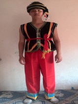 Ethnic minority Wa costumes red pants Yi mens mens Dai dance performance Yi stage performance costumes