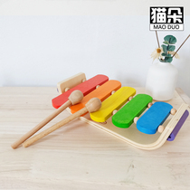 Toddlers knock piano Childrens educational toys Baby music wooden toys 8 months baby musical instrument Xylophone hand knock piano