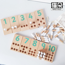 Montessori puzzle early education kindergarten children boys and girls hand-grabbing nail board digital cognitive concept learning
