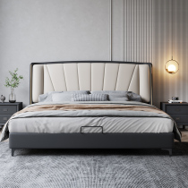 Italian minimalist light luxury leather upholstered master bed 1 8 m 1 5 meters bedroom queen-size double nuptial bed comfortable bed