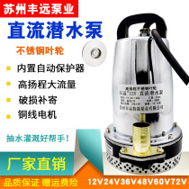 Fengyuan High Head 12V24V48V60V DC Submersible Pump Electric Irrigation Agricultural Water Well Pumping Battery Pump