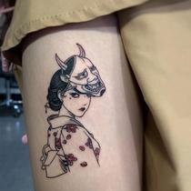 Concealer geisha suit Fujiang Girl hand-painted tattoo sticker waterproof female durable sexy flower arm Japanese Geisha