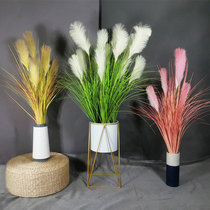 Reed Grass Simulation Flowers Large Beam Floor Living Room Fake Dry Flower Pendulum Pieces Nordic Ins Wind Dog Tail Grass Potted Plant Decoration