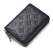 2021 New Mens Card Bag Leather Credit Card Set Zipper Card Clamp Multi Card Card Card Bag Certificate Bag Female Tide