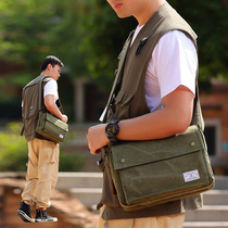 New shoulder bag mens bag cross backpack casual canvas differential bag commuter shoulder bag school bag Japan