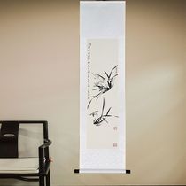 Hand-painted Chinese painting orchid calligraphy and painting works original living room decoration hanging painting freehand ink painting has been framed scroll