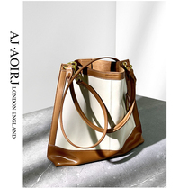 (British little AJ AOIRJ) niche new soft leather bucket shoulder oblique womens bag leather underarm bag