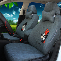 Honda Fit seat cover XRV Binzhi Civic CRV new front Fan Lingpai LIFE Four Seasons linen fabric car seat cover