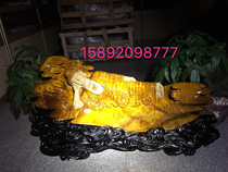 Jin Sinan wood carving small leaves of Jinshen Nan reclining Buddha Tit ornaments Ebony animal crafts figure Shen Wood root carving