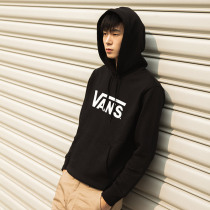 Vans official black classic LOGO sports casual mens and womens couple hooded sweatshirt