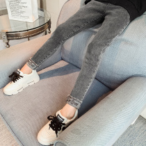 Girl Spring Autumn Jeans Foreign Air 2022 New Children Casual Pants Women Great Boy Foreign Air Outwear Girl Pants Spring